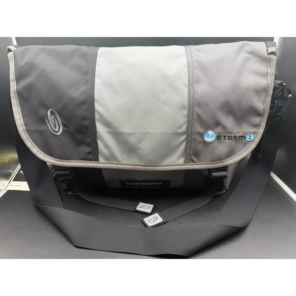 Timbuk2 Custom Classic Messenger Bag Medium Made In USA Laptop Black Gray NWT